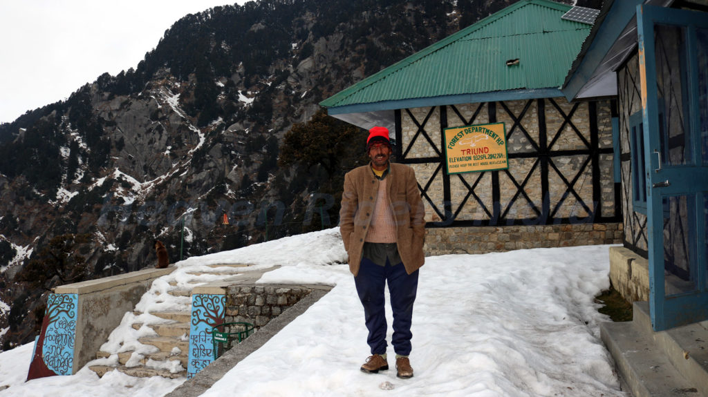 Baisakhi Ram, care taker of Forest Department Guest House, Triund